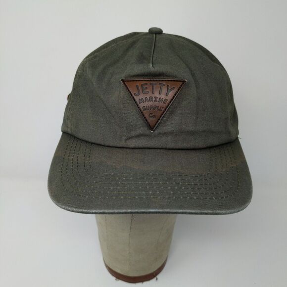Jetty Life Marine Supply Olive Green Cap Hat Adjustable Leather Strap Buckle - Picture 3 of 10